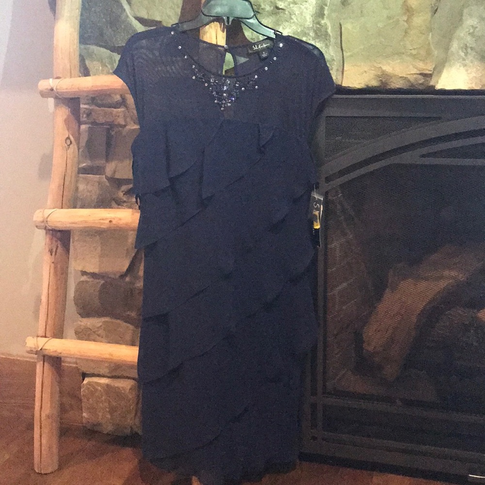 SL Fashions Navy Dress